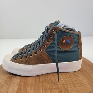 Visvim Sunnegga HI Lamina Supreme Quality Green Brown Off White Womens US 6 Folk